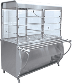 Линия раздачи «ПАТША» Прилавок-витрина холодильный с гастроёмкостями ЧТТ ПВВ(Н)-70М-С-01-НШ
