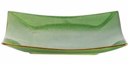 Блюдо квадр. 31х31см (кр2) зелен. керамика 
