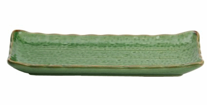 Тарелка прямоуг. 22х8см (кр6) зелен. керамика  