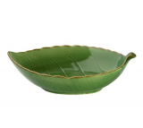 Блюдо-листок (миска) 19,5х12,3х5см (кр3) зелен. керамика 
