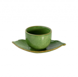 Чашка 70мл с блюдцем (2пары) зелен. керамика 
