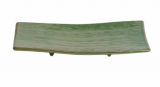 Тарелка прямоуг. на ножках 24х14,5см (кр4) зелен. керамика 