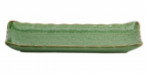 Тарелка прямоуг. 22х8см (кр6) зелен. керамика  