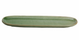 Тарелка овал. 27х8,4см (кр6) зелен. керамика